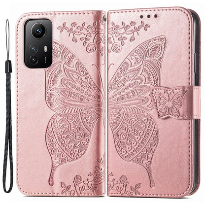 For Xiaomi Redmi Note 12S 4G Case Wallet Flip PU Leather Phone Cover Butterfly Imprinted