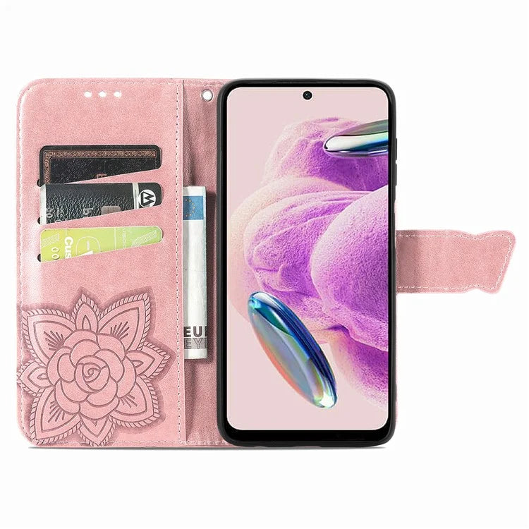 For Xiaomi Redmi Note 12S 4G Case Wallet Flip PU Leather Phone Cover Butterfly Imprinted