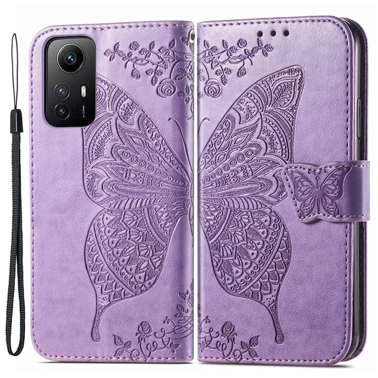 For Xiaomi Redmi Note 12S 4G Case Wallet Flip PU Leather Phone Cover Butterfly Imprinted
