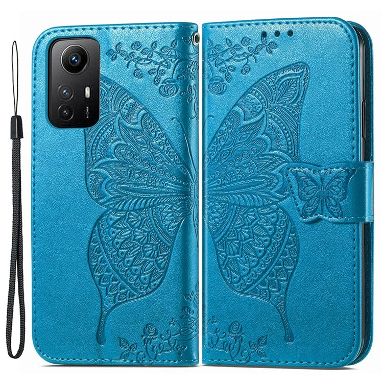 For Xiaomi Redmi Note 12S 4G Case Wallet Flip PU Leather Phone Cover Butterfly Imprinted