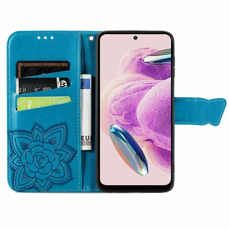 For Xiaomi Redmi Note 12S 4G Case Wallet Flip PU Leather Phone Cover Butterfly Imprinted