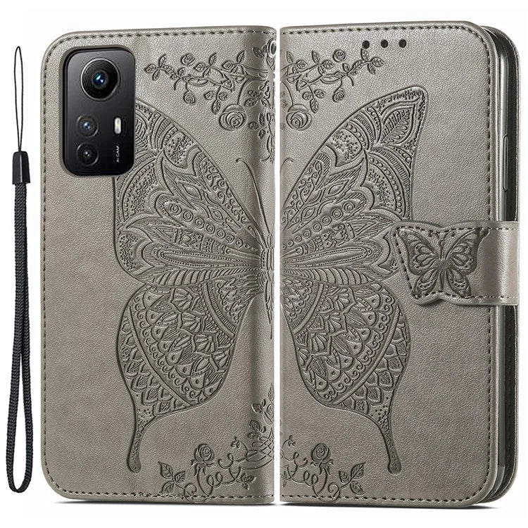 For Xiaomi Redmi Note 12S 4G Case Wallet Flip PU Leather Phone Cover Butterfly Imprinted