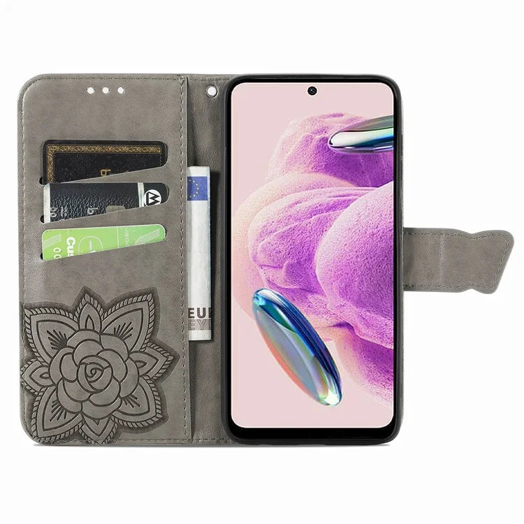 For Xiaomi Redmi Note 12S 4G Case Wallet Flip PU Leather Phone Cover Butterfly Imprinted