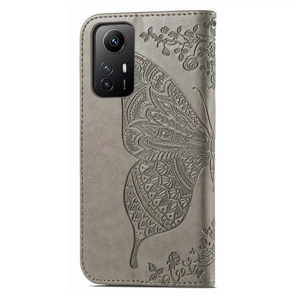For Xiaomi Redmi Note 12S 4G Case Wallet Flip PU Leather Phone Cover Butterfly Imprinted