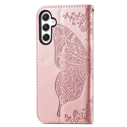 For Samsung Galaxy A55 5G Cell Phone Case Butterfly Imprinted Leather Cover