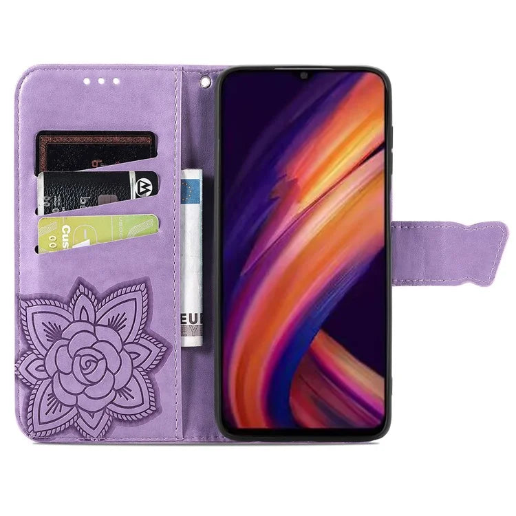 For Samsung Galaxy A55 5G Cell Phone Case Butterfly Imprinted Leather Cover