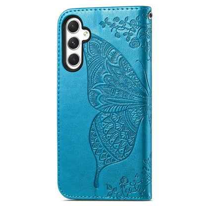 For Samsung Galaxy A55 5G Cell Phone Case Butterfly Imprinted Leather Cover