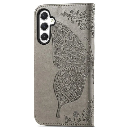 For Samsung Galaxy A55 5G Cell Phone Case Butterfly Imprinted Leather Cover