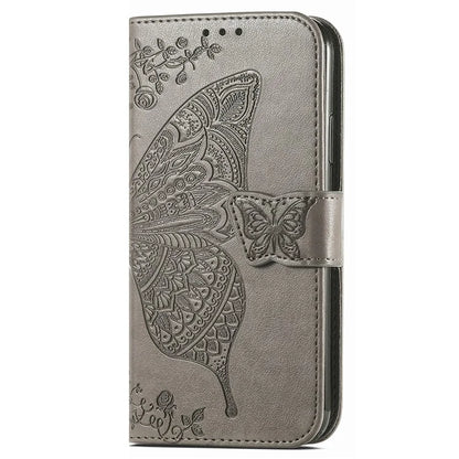 For Samsung Galaxy A35 5G Leather Case Butterfly Imprinted Phone Cover with Wrist Strap