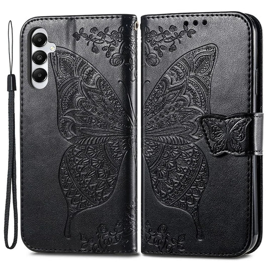 For Samsung Galaxy M14 4G Wallet Case Butterfly Imprinted Card Holder Smart Phone Cover