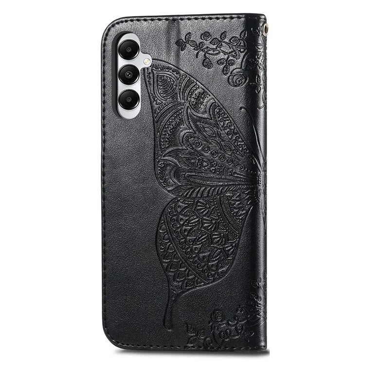 For Samsung Galaxy M14 4G Wallet Case Butterfly Imprinted Card Holder Smart Phone Cover