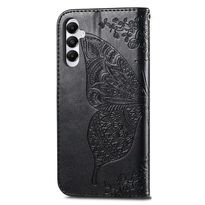 For Samsung Galaxy M14 4G Wallet Case Butterfly Imprinted Card Holder Smart Phone Cover