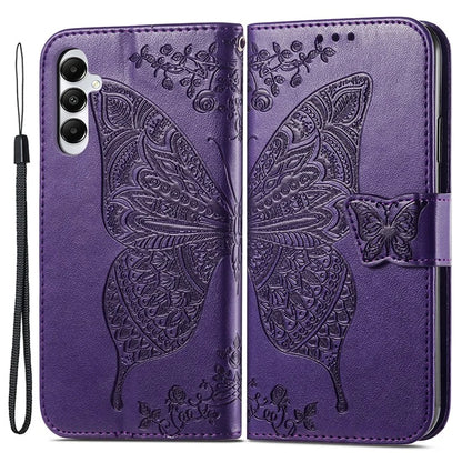 For Samsung Galaxy M14 4G Wallet Case Butterfly Imprinted Card Holder Smart Phone Cover