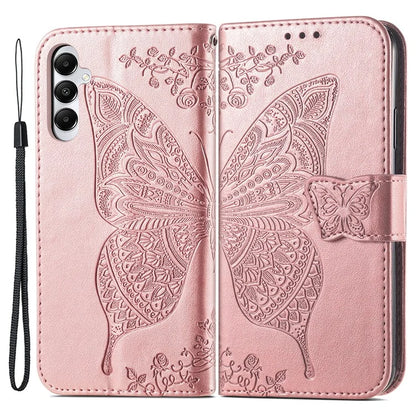 For Samsung Galaxy M14 4G Wallet Case Butterfly Imprinted Card Holder Smart Phone Cover