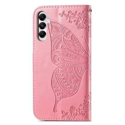 For Samsung Galaxy M14 4G Wallet Case Butterfly Imprinted Card Holder Smart Phone Cover