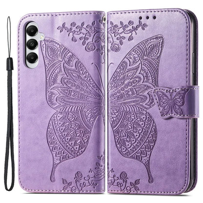 For Samsung Galaxy M14 4G Wallet Case Butterfly Imprinted Card Holder Smart Phone Cover