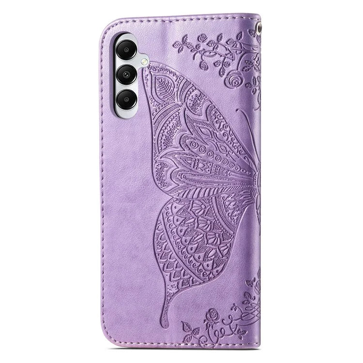 For Samsung Galaxy M14 4G Wallet Case Butterfly Imprinted Card Holder Smart Phone Cover