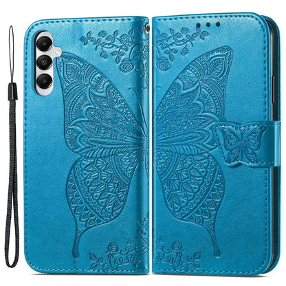 For Samsung Galaxy M14 4G Wallet Case Butterfly Imprinted Card Holder Smart Phone Cover
