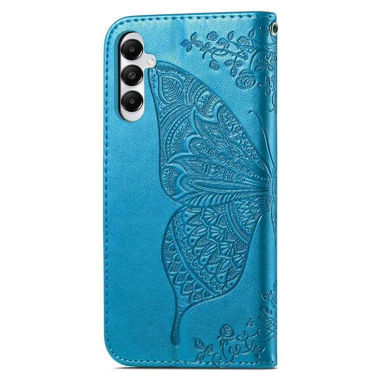 For Samsung Galaxy M14 4G Wallet Case Butterfly Imprinted Card Holder Smart Phone Cover