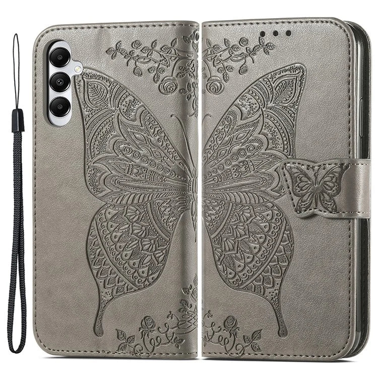 For Samsung Galaxy M14 4G Wallet Case Butterfly Imprinted Card Holder Smart Phone Cover