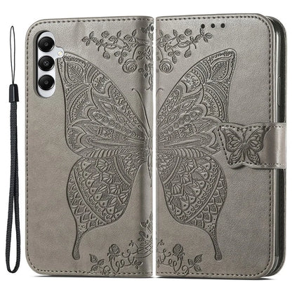 For Samsung Galaxy M14 4G Wallet Case Butterfly Imprinted Card Holder Smart Phone Cover