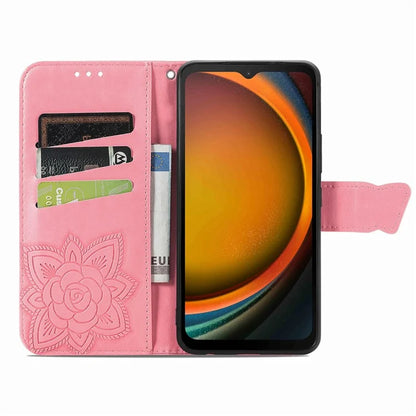 For Samsung Galaxy Xcover 7 Magnetic Case Leather Butterfly Imprinted Phone Cover