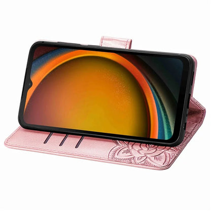 For Samsung Galaxy Xcover 7 Magnetic Case Leather Butterfly Imprinted Phone Cover