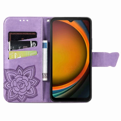 For Samsung Galaxy Xcover 7 Magnetic Case Leather Butterfly Imprinted Phone Cover