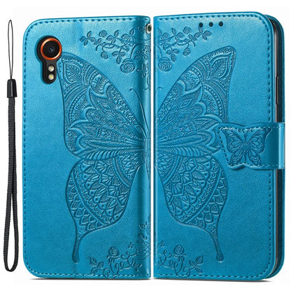 For Samsung Galaxy Xcover 7 Magnetic Case Leather Butterfly Imprinted Phone Cover