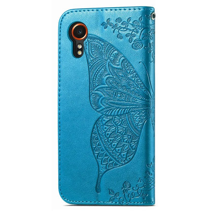 For Samsung Galaxy Xcover 7 Magnetic Case Leather Butterfly Imprinted Phone Cover
