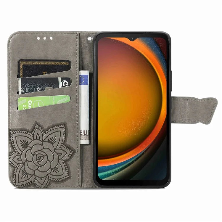 For Samsung Galaxy Xcover 7 Magnetic Case Leather Butterfly Imprinted Phone Cover