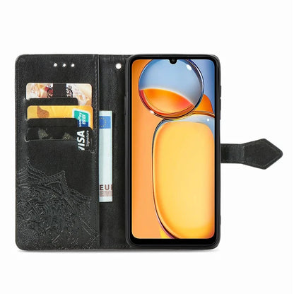 For Xiaomi Redmi 13C 4G / Poco C65 4G Phone Case Mandala Embossed Leather Cover with Wallet
