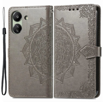 For Xiaomi Redmi 13C 4G / Poco C65 4G Phone Case Mandala Embossed Leather Cover with Wallet