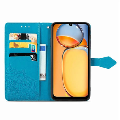 For Xiaomi Redmi 13C 4G / Poco C65 4G Phone Case Mandala Embossed Leather Cover with Wallet