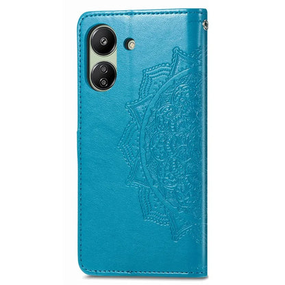 For Xiaomi Redmi 13C 4G / Poco C65 4G Phone Case Mandala Embossed Leather Cover with Wallet