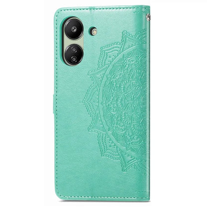For Xiaomi Redmi 13C 4G / Poco C65 4G Phone Case Mandala Embossed Leather Cover with Wallet