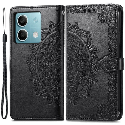 For Xiaomi Redmi Note 13 5G Case 3 Card Slots Mandala PU Leather Wallet Phone Cover