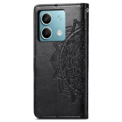 For Xiaomi Redmi Note 13 5G Case 3 Card Slots Mandala PU Leather Wallet Phone Cover