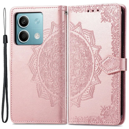 For Xiaomi Redmi Note 13 5G Case 3 Card Slots Mandala PU Leather Wallet Phone Cover