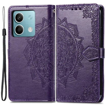 For Xiaomi Redmi Note 13 5G Case 3 Card Slots Mandala PU Leather Wallet Phone Cover