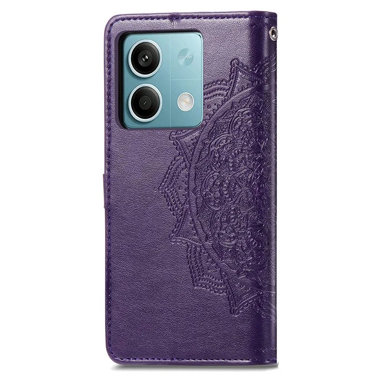 For Xiaomi Redmi Note 13 5G Case 3 Card Slots Mandala PU Leather Wallet Phone Cover