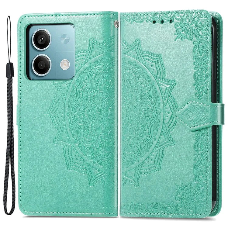 For Xiaomi Redmi Note 13 5G Case 3 Card Slots Mandala PU Leather Wallet Phone Cover