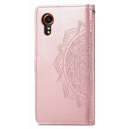 For Samsung Galaxy Xcover 7 Magnetic Phone Case Embossed Mandala Floral Card Slots Cover