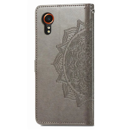 For Samsung Galaxy Xcover 7 Magnetic Phone Case Embossed Mandala Floral Card Slots Cover