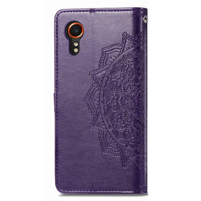 For Samsung Galaxy Xcover 7 Magnetic Phone Case Embossed Mandala Floral Card Slots Cover