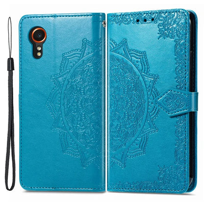 For Samsung Galaxy Xcover 7 Magnetic Phone Case Embossed Mandala Floral Card Slots Cover
