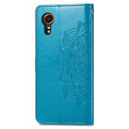 For Samsung Galaxy Xcover 7 Magnetic Phone Case Embossed Mandala Floral Card Slots Cover