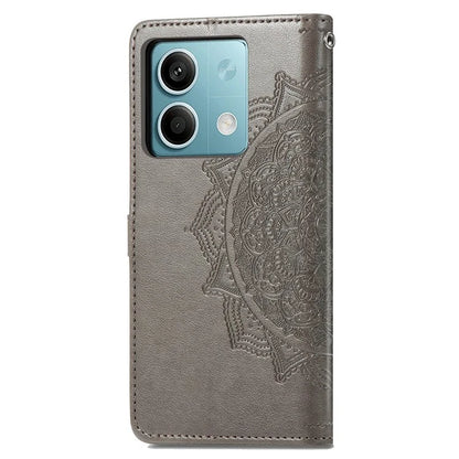 For Xiaomi Redmi Note 13 4G Leather Case Wallet Card Slots Phone Cover Mandala Embossed