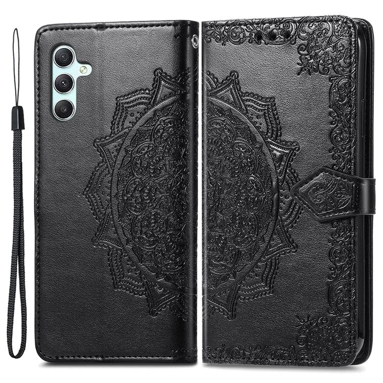 For Samsung Galaxy A55 5G Cell Phone Case Magnetic Embossed Mandala Floral Shell