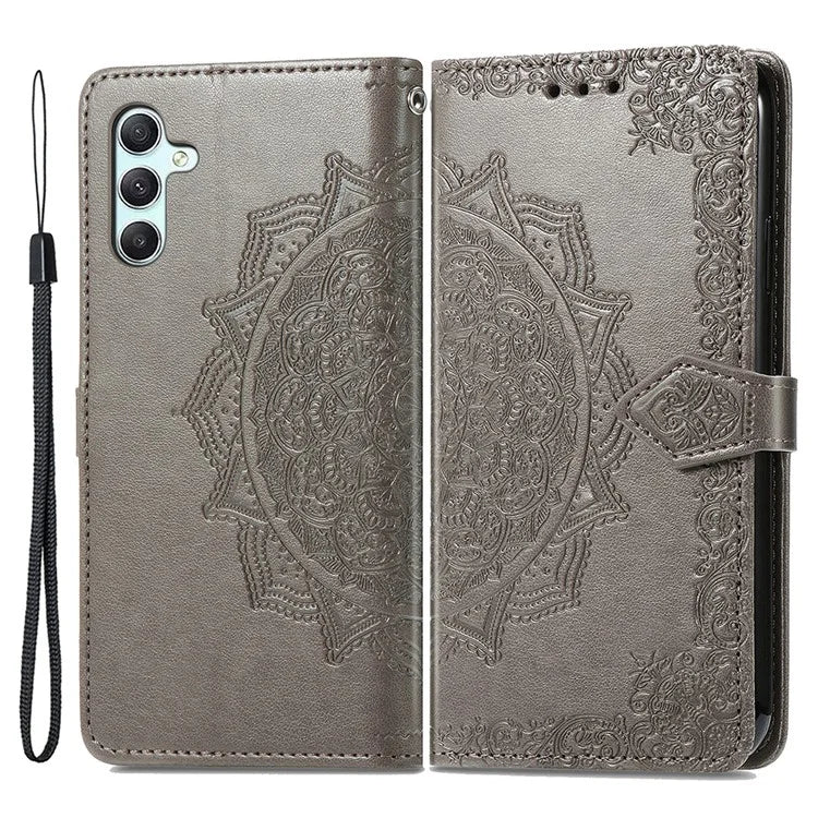 For Samsung Galaxy A55 5G Cell Phone Case Magnetic Embossed Mandala Floral Shell